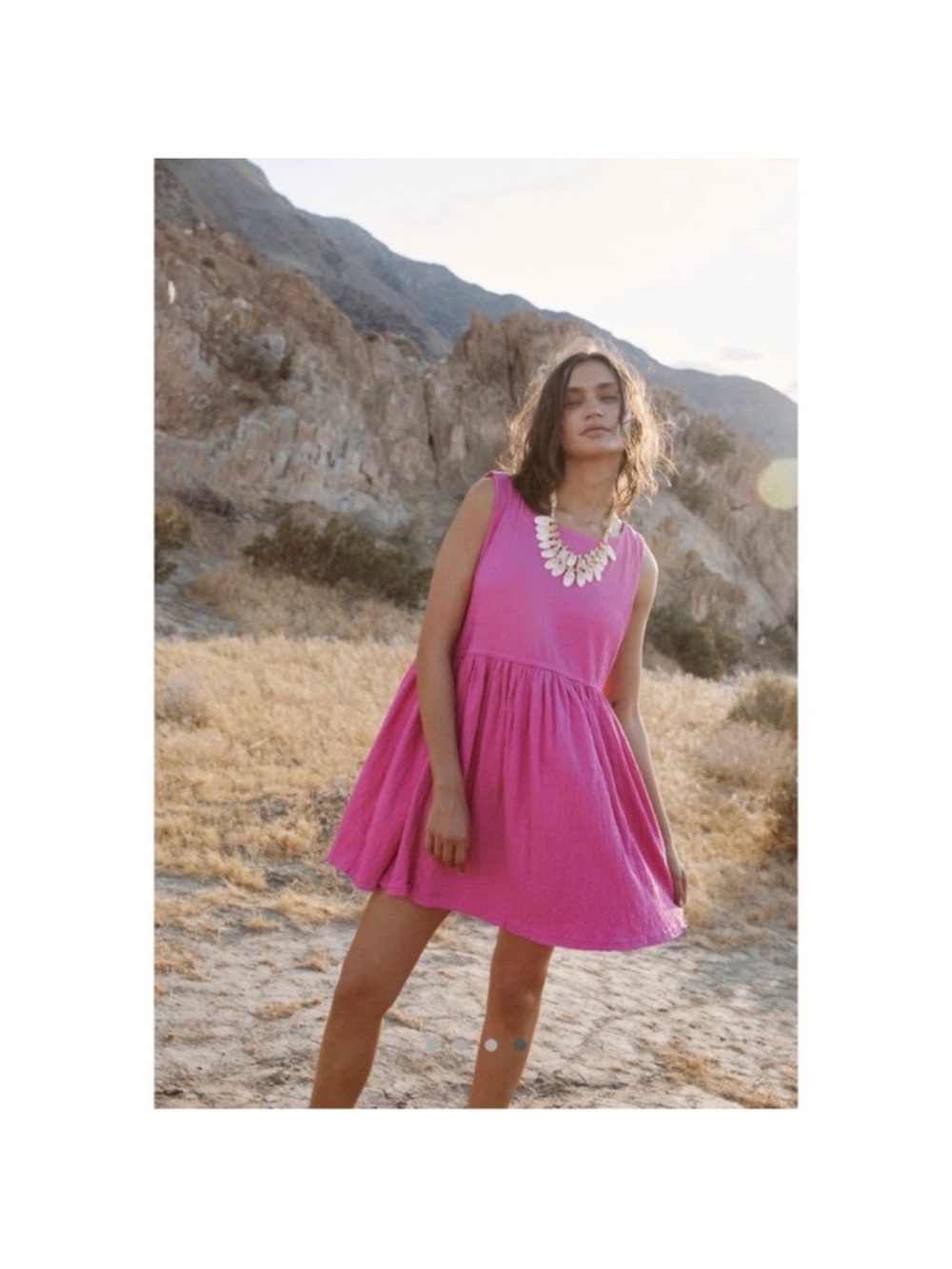 Free People Beach I’m Still Obsessed Babydoll Mini Dress | Pink | Small